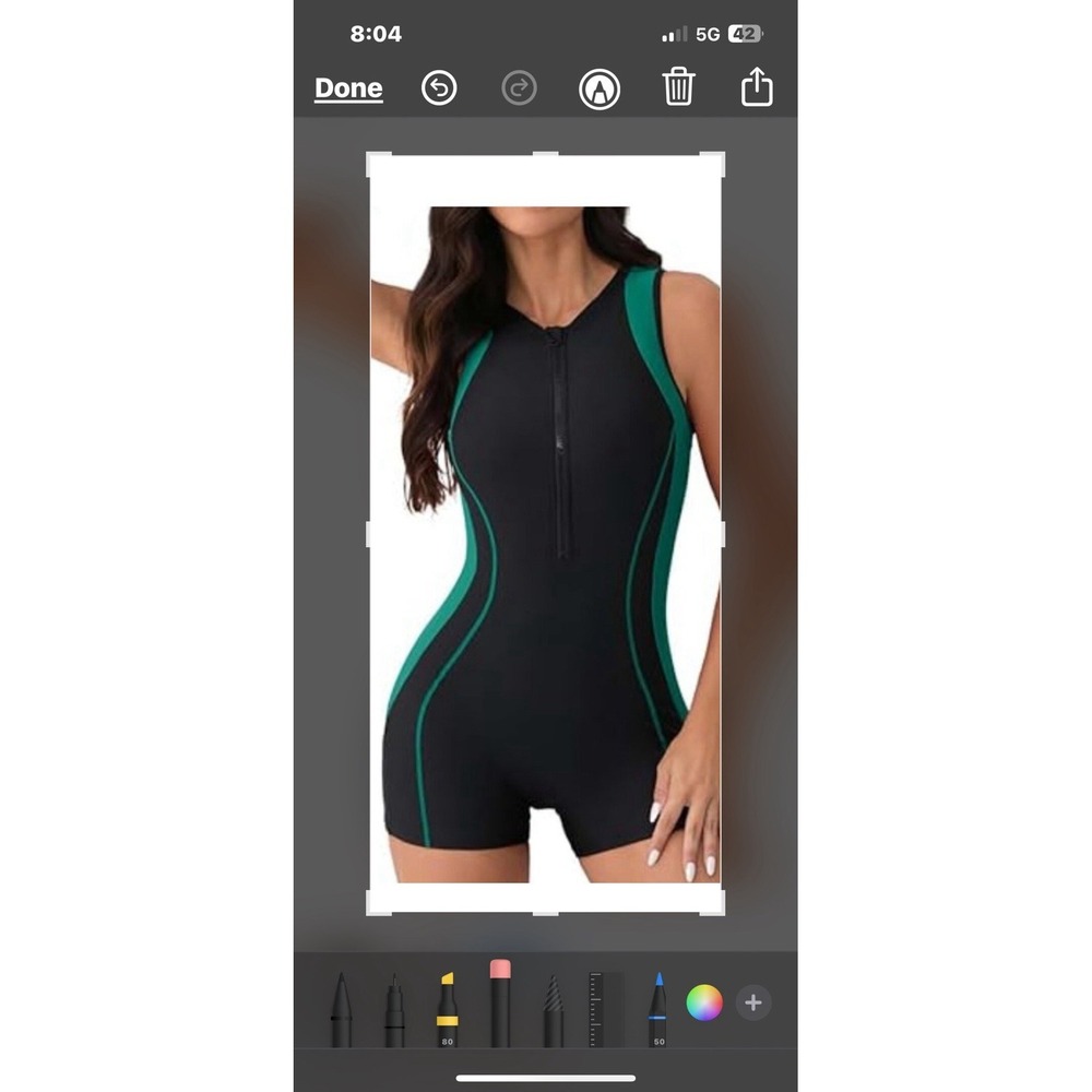Altraco One Piece‎ Swimsuits Women Front Zip Modest Boyleg Bathing Suit Small